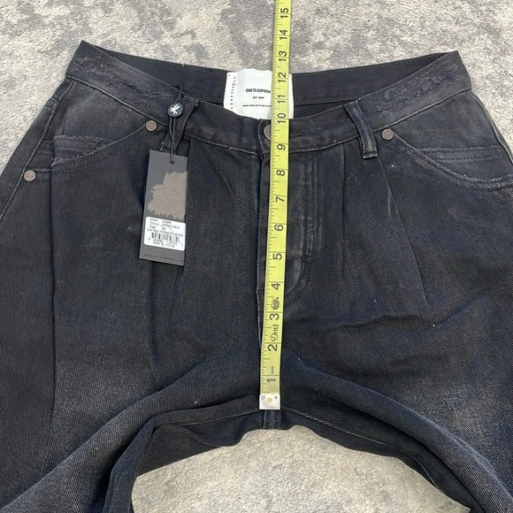 NWT One Teaspoon Smiths Trouser Jeans Faded Black Slits Rips Sz 24 - Picture 11 of 15
